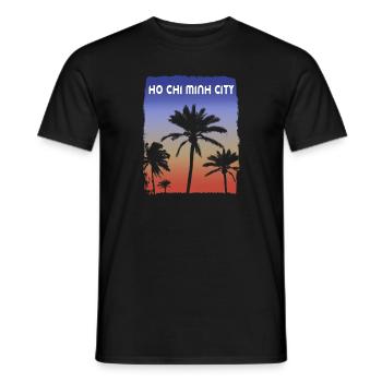 Ho-Minh-Stadt Vietnam Sonnenuntergang Urlaubssouvenir - Männer T-Shirt - Schwarz - Vorne - AI Model Male 178 light (178cm)