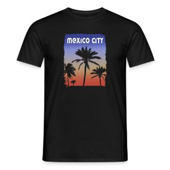 Mexiko-Stadt Mexiko Sonnenuntergang Urlaub Souvenir Palme - Männer T-Shirt - Schwarz - Vorne - AI Model Male 178 light (178cm)