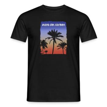 Playa Del Carmen Mexiko Sonnenuntergang Urlaubssouvenir - Männer T-Shirt - Schwarz - Vorne - AI Model Male 178 light (178cm)