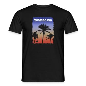 Montego Bay Jamaica Sunset Vacation Souvenir Palm - Men's T-Shirt - black - Front - AI Model Male 178 light (178cm)