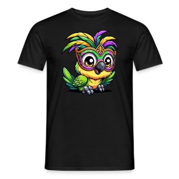 Perroquet Mardi Gras, Plumage Coloré - T-shirt homme - noir - Devant - AI Model Male 178 light (178cm)