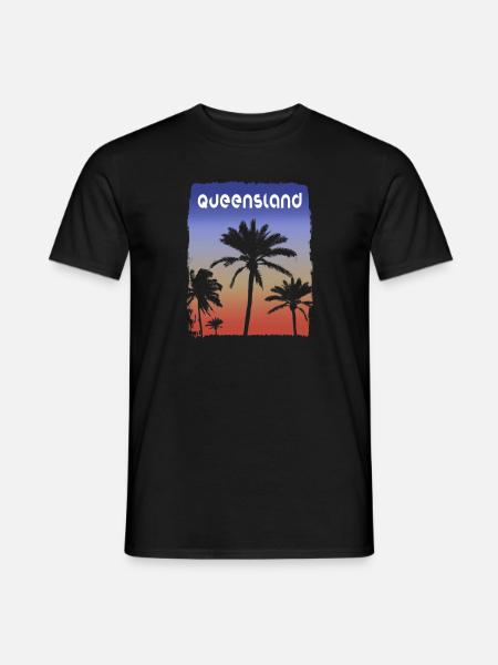 Queensland Australia Sunset Vacation Souvenir - Men's T-Shirt - black