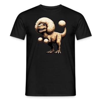 Poodle T-Rex Fusion Mythical Beast Design - Men's T-Shirt - black - Front - AI Model Male 178 light (178cm)