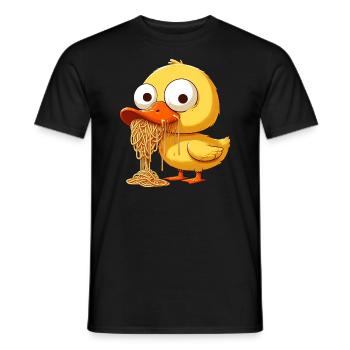 Süße Ente Tollpatschig Spaghetti Liebhaber - Männer T-Shirt - Schwarz - Vorne - AI Model Male 178 light (178cm)