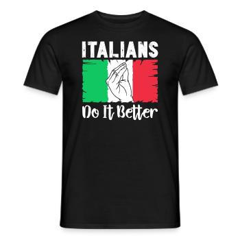 Italien Italie Drôle Dicton Idée Cadeau - T-shirt homme - noir - Devant - AI Model Male 178 light (178cm)