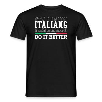 Italien Italie Drôle Dicton Idée Cadeau - T-shirt homme - noir - Devant - AI Model Male 178 light (178cm)