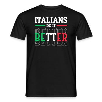 Italien Italie Drôle Dicton Idée Cadeau - T-shirt homme - noir - Devant - AI Model Male 178 light (178cm)