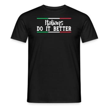 Italien Italie Femme Italienne Idée Cadeau Humour - T-shirt homme - noir - Devant - AI Model Male 178 light (178cm)