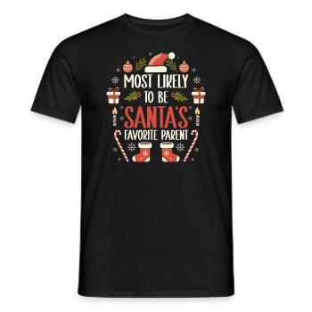 Christmas Xmas Parents Mom Dad Humor Funny - Men's T-Shirt - black - Front - AI Model Male 178 light (178cm)