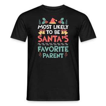 Noël Noël Parents Maman Papa Humour Drôle - T-shirt homme - noir - Devant - AI Model Male 178 light (178cm)