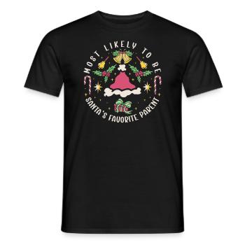Noël Noël Parents Maman Papa Humour Drôle - T-shirt homme - noir - Devant - AI Model Male 178 light (178cm)