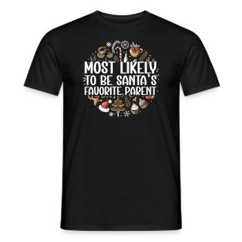 Noël Noël Parents Maman Papa Humour Drôle - T-shirt homme - noir - Devant - AI Model Male 178 light (178cm)