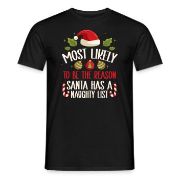 Noël drôle disant Noël coquin - T-shirt homme - noir - Devant - AI Model Male 178 light (178cm)