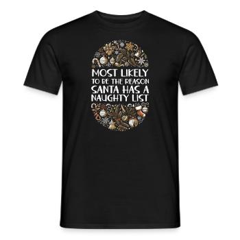 Noël drôle disant Noël coquin - T-shirt homme - noir - Devant - AI Model Male 178 light (178cm)