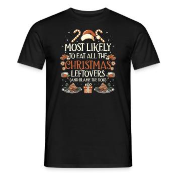 Weihnachten Lustiger Spruch Xmas Essen Humor - Männer T-Shirt - Schwarz - Vorne - AI Model Male 178 light (178cm)