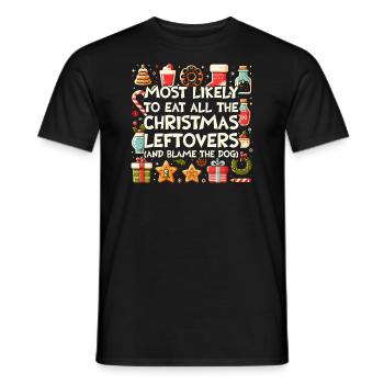 Weihnachten Lustiger Spruch Xmas Essen Humor - Männer T-Shirt - Schwarz - Vorne - AI Model Male 178 light (178cm)
