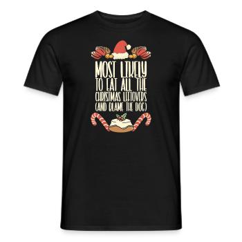 Weihnachten Lustiger Spruch Xmas Essen - Männer T-Shirt - Schwarz - Vorne - AI Model Male 178 light (178cm)