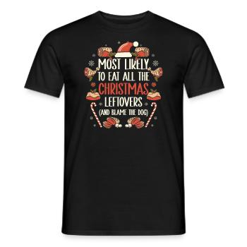 Weihnachten Lustiger Spruch Xmas Essen Humor - Männer T-Shirt - Schwarz - Vorne - AI Model Male 178 light (178cm)