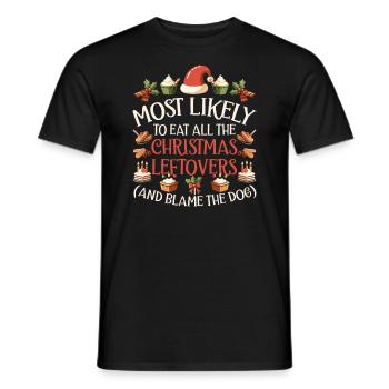 Weihnachten Lustiger Spruch Xmas Essen Humor - Männer T-Shirt - Schwarz - Vorne - AI Model Male 178 light (178cm)