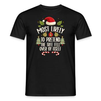 Noël Noël drôle dire humour drôle - T-shirt homme - noir - Devant - AI Model Male 178 light (178cm)