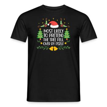 Noël Noël drôle dire humour drôle - T-shirt homme - noir - Devant - AI Model Male 178 light (178cm)