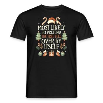 Noël Noël drôle dire humour drôle - T-shirt homme - noir - Devant - AI Model Male 178 light (178cm)