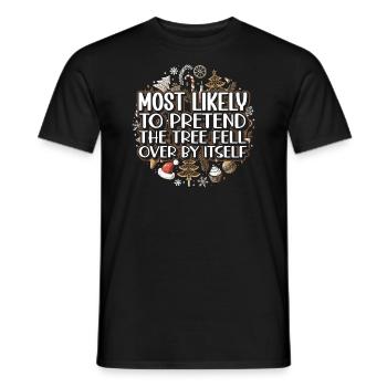 Noël Noël drôle dire humour drôle - T-shirt homme - noir - Devant - AI Model Male 178 light (178cm)