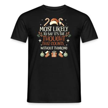 Noël Drôle Dicton Humour Sarcasme - T-shirt homme - noir - Devant - AI Model Male 178 light (178cm)