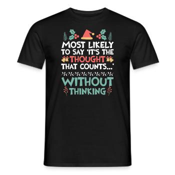Noël Drôle Dicton Humour Sarcasme - T-shirt homme - noir - Devant - AI Model Male 178 light (178cm)