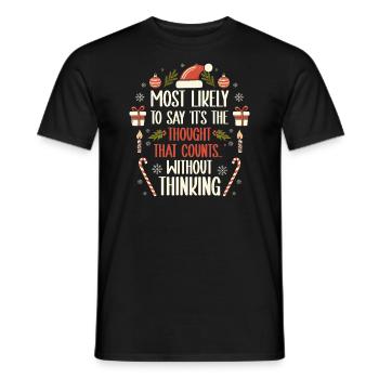 Noël Drôle Dicton Humour Sarcasme - T-shirt homme - noir - Devant - AI Model Male 178 light (178cm)