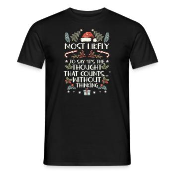 Noël Drôle Dicton Humour Sarcasme - T-shirt homme - noir - Devant - AI Model Male 178 light (178cm)