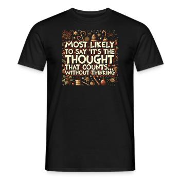 Noël Drôle Dicton Humour Sarcasme - T-shirt homme - noir - Devant - AI Model Male 178 light (178cm)