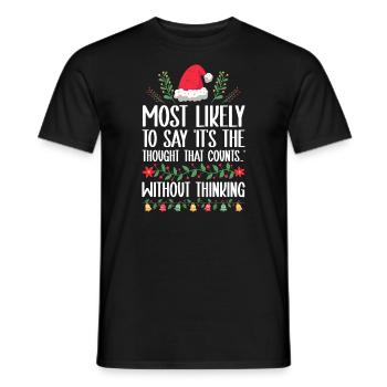 Noël Drôle Dicton Humour Sarcasme - T-shirt homme - noir - Devant - AI Model Male 178 light (178cm)