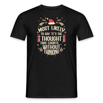 Noël Drôle Dicton Humour Sarcasme - T-shirt homme - noir - Devant - AI Model Male 178 light (178cm)