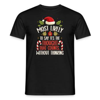 Noël Drôle Dicton Humour Sarcasme - T-shirt homme - noir - Devant - AI Model Male 178 light (178cm)