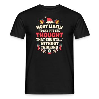 Noël Drôle Dicton Humour Sarcasme - T-shirt homme - noir - Devant - AI Model Male 178 light (178cm)