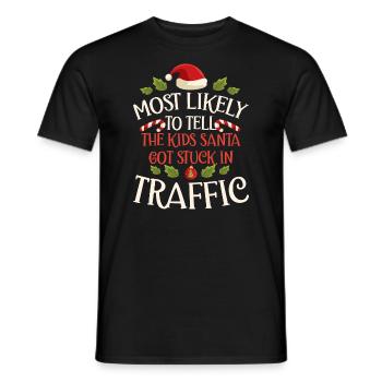 Xmas Christmas Parents Saying Humor Funny - Men's T-Shirt - black - Front - AI Model Male 178 light (178cm)