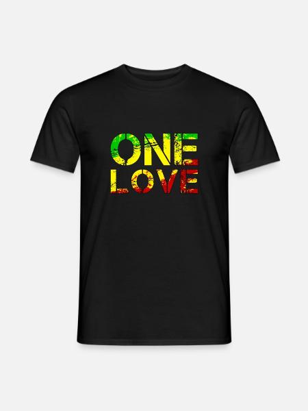 One Love - música Reggea - T-shirt herr - svart
