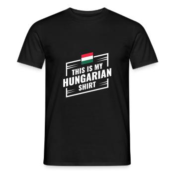 Ceci est mon idée cadeau chemise hongroise - T-shirt homme - noir - Devant - AI Model Male 178 light (178cm)