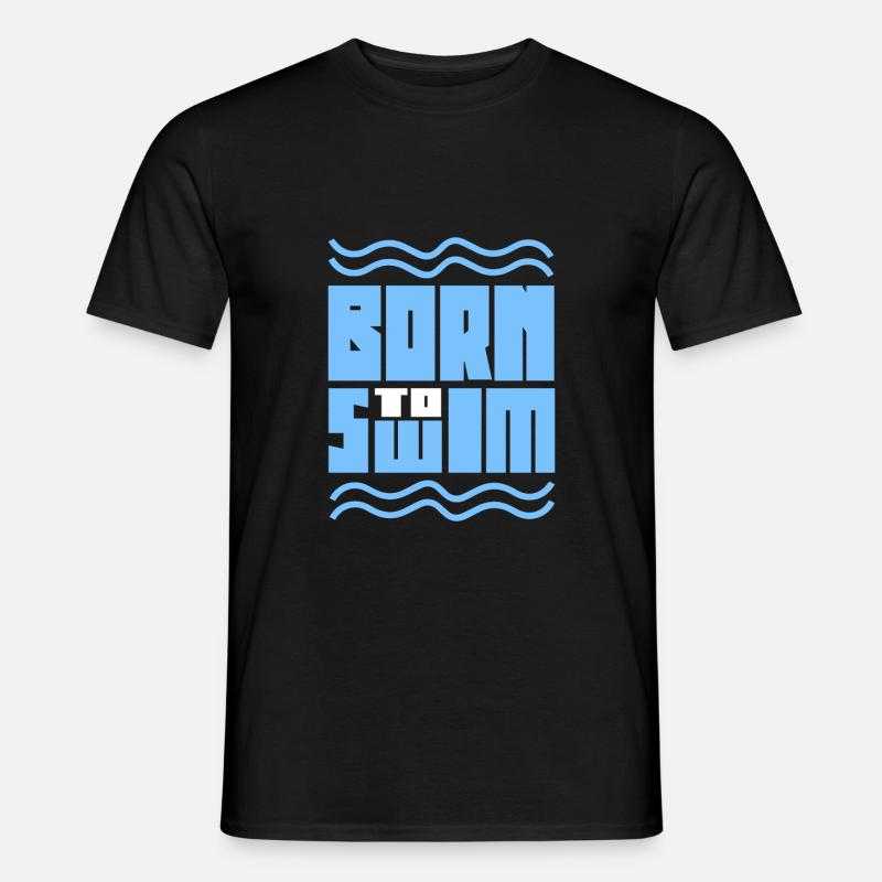 Schwimmen - Männer T-Shirt - Schwarz