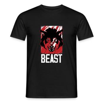 Wolf Leitwolf Geschenk Welpe Wölfe - Männer T-Shirt - Schwarz - Vorne - AI Model Male 178 light (178cm)