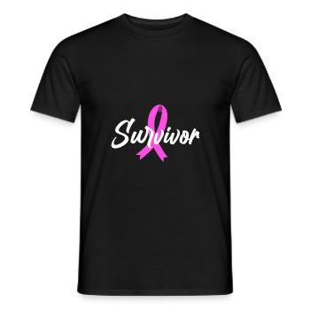 Mammakarzinom Pinkes Krebsband Krebsschleife - Männer T-Shirt - Schwarz - Vorne - AI Model Male 178 light (178cm)