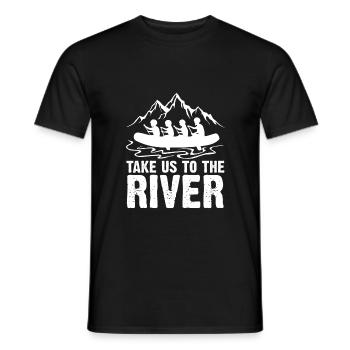 Flussfahrten Rafting Tour Wassersport Abenteuer - Männer T-Shirt - Schwarz - Vorne - AI Model Male 178 light (178cm)