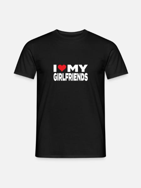 I love my girlfriends Valentine's Day - Men's T-Shirt - black