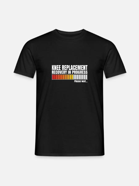 Knee Replacement Surgery Recovery In Progress - Men's T-Shirt - black