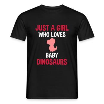 Juste une fille qui aime les bébés dinosaures - T-shirt homme - noir - Devant - AI Model Male 178 light (178cm)