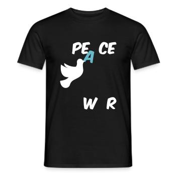 Stop War Peace Statement with Dove of Peace - Men's T-Shirt - black - Front - AI Model Male 178 light (178cm)