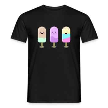 Kawaii Ice Cream - Men's T-Shirt - black - Front - AI Model Male 178 light (178cm)