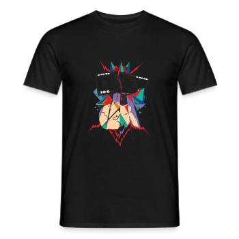 Anticapitalism, artistically processed - Men's T-Shirt - black - Front - AI Model Male 178 light (178cm)
