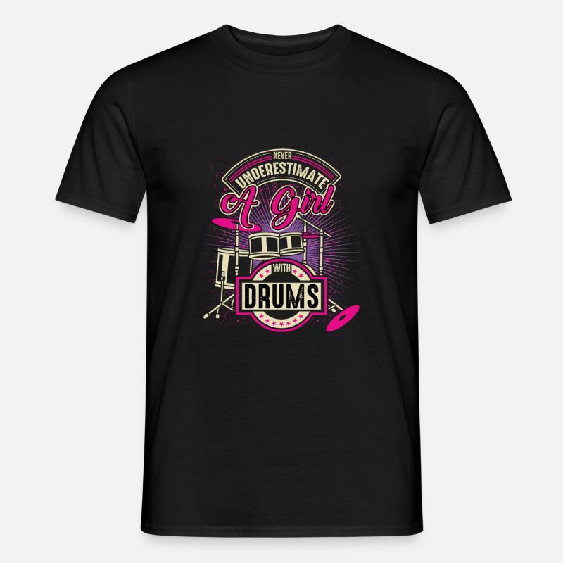 Drummer Mädchen - Männer T-Shirt - Schwarz
